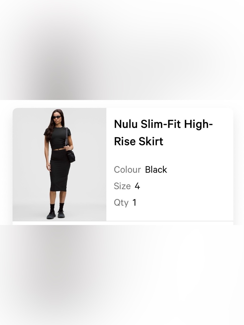 lululemon Nulu Slim-Fit Black High-Rise Skirt - Picture 2 of 7